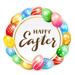 Card with colorful Easter eggs