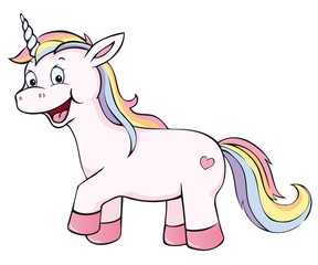 Obraz na płótnie Canvas cute smiling unicorn 