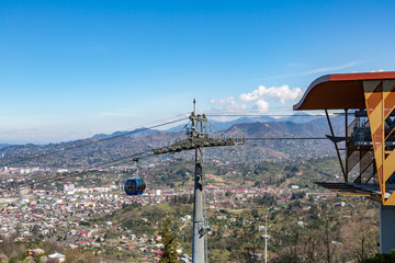 View from the observation deck on the georgian city of Batumi, Europe. Tourist center on the Black Sea coast
