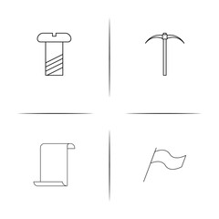 Industry simple linear icons set. Outlined vector icons