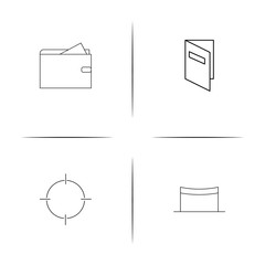 Banking, Finance And Money simple linear icons set. Outlined vector icons