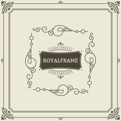 Vintage Ornament Greeting Card Vector Template. Retro Luxury Invitation, Royal Certificate. Flourishes frame. Vintage Background, Vintage Frame, Vintage Ornament, Ornaments Vector, Ornamental Frame