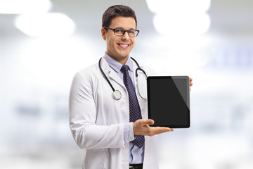 Doctor with a tablet