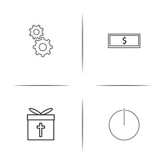 Interface simple linear icons set. Outlined vector icons
