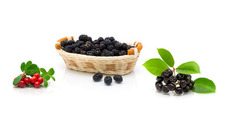 ripe berries isolated on white background