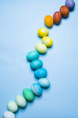 Colored decoration eggs for Easter holidays
