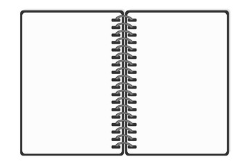 Blank note book with copy space on white background