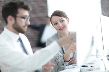 Naklejka premium business colleagues working in office