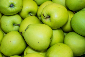 Pile of green apples