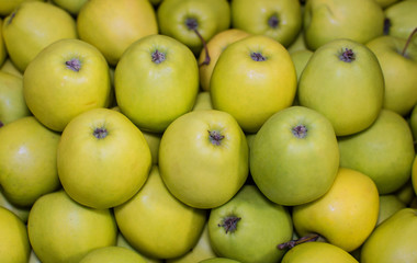 Pile of green apples