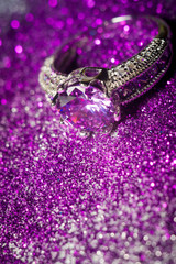 Silver Ring with Purple Zircon