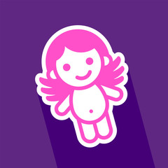 Colored sticker angel