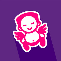 Colored sticker angel