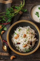 Homemade Vermicelli Upma / Pulao -South Indian Breakfast top view