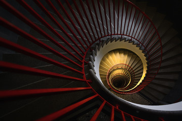 Abstract detail of a spiral staircase