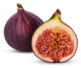 Fresh figs fruit one cut in half