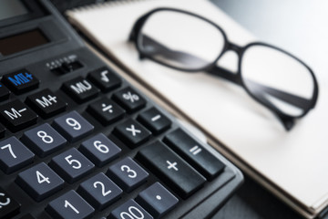 Business and the financial reports a workplace.Copy space for text