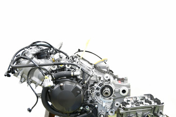 Fototapeta premium V型モーターサイクルエンジンの整備 