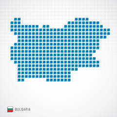Fototapeta na wymiar Bulgaria map and flag icon