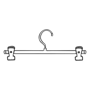 recommend clip art: Vector Single Sketch Wardrobe Shoulder Hanger