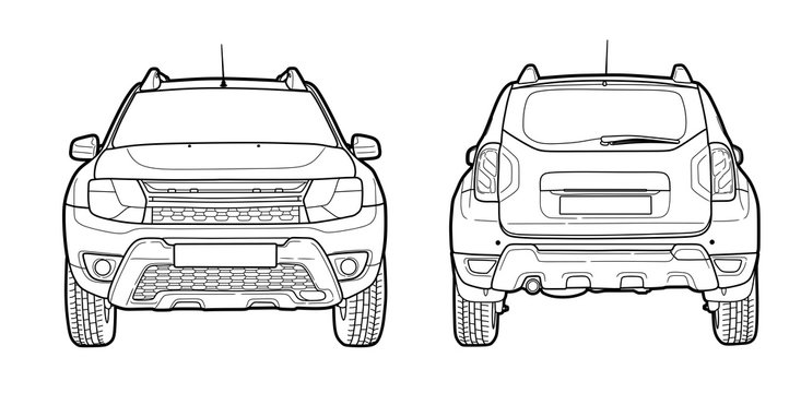 Modern car technical draw