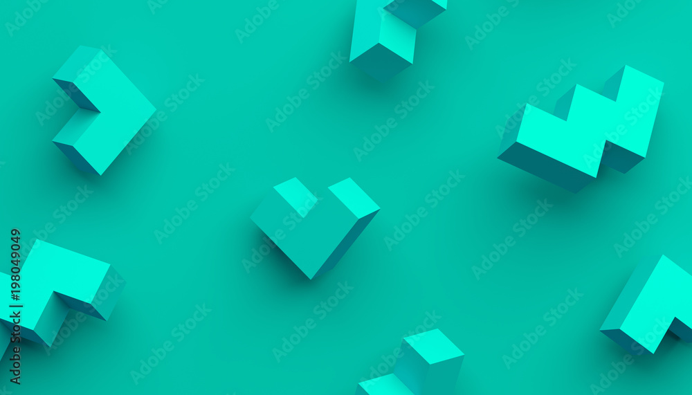 Aufkleber abstract 3d rendering of geometric shapes. modern background with simple forms. minimalistic design 