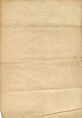 Fototapeta premium A creased and crumpled sheet of old paper.
