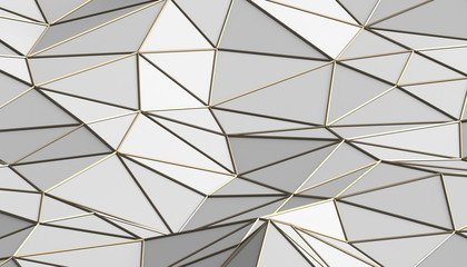 Obraz premium Abstract 3d rendering of triangulated surface. Modern background. Futuristic polygonal shape. Low poly minimalistic design for poster, cover, branding, banner, placard.