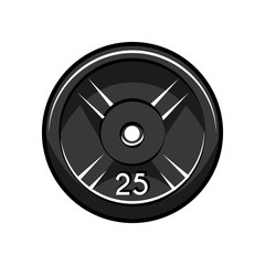 Disc Weight lifting or powerlifting plate. Sport symbol. Vector.