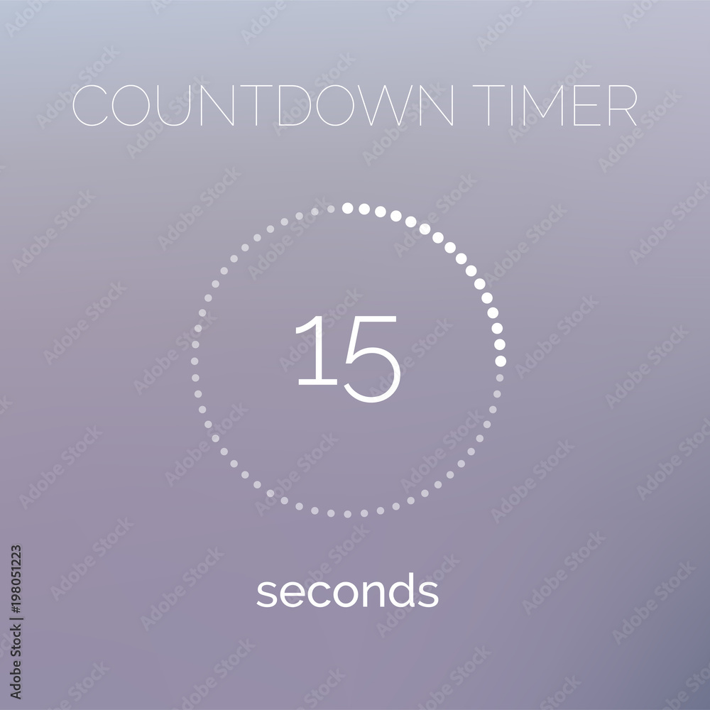 Poster countdown timer digital downloading counter with circle dots line vector icon