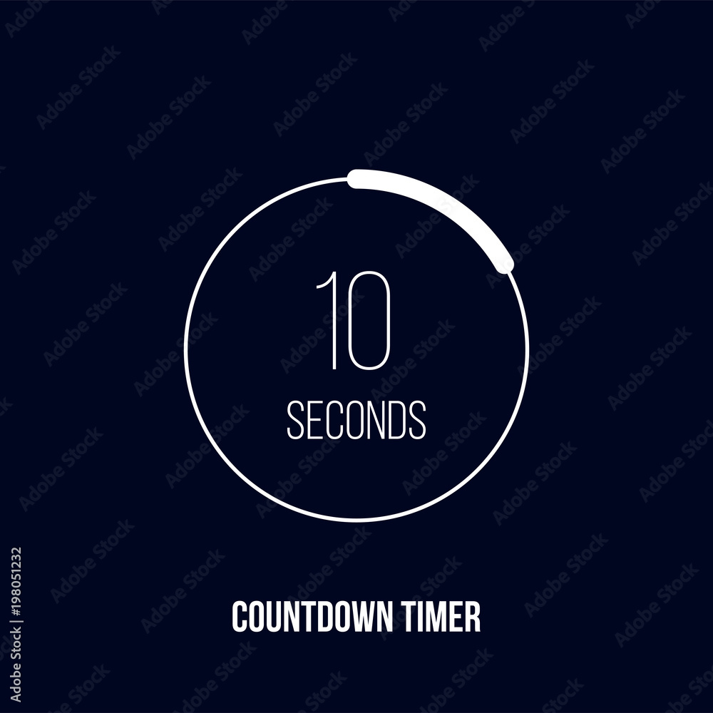 Poster countdown timer or digital counter vector circle icon for smart phone ui design template