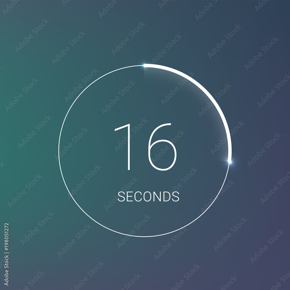 Poster countdown timer or digital counter clock vector flat circle icon for smartphone ui or ux countdown t