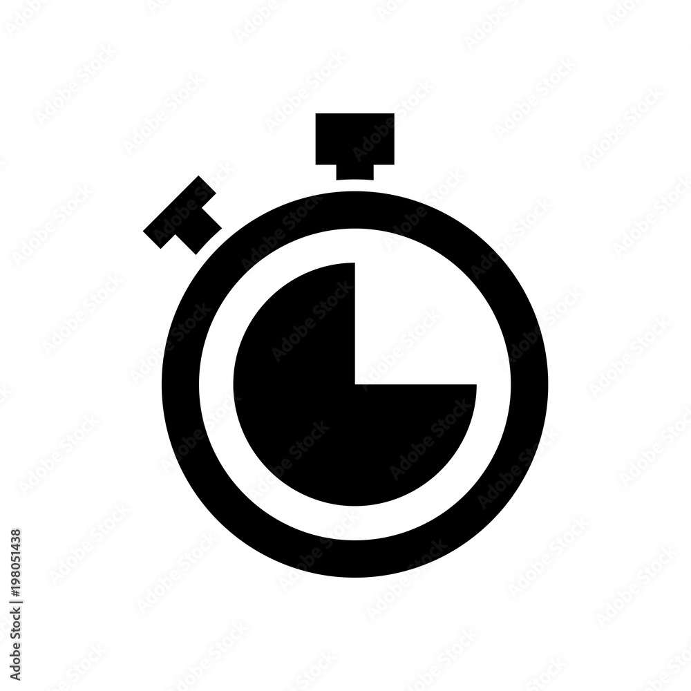 Poster stopwatch or countdown sport counter clock with buttons vector isolated icon
