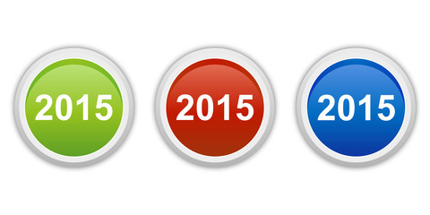 rundes Button Set grün rot blau - 2015