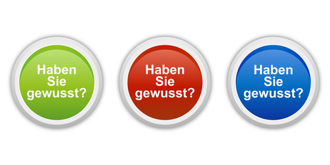 rundes Button Set grün rot blau - Haben Sie gewusst?