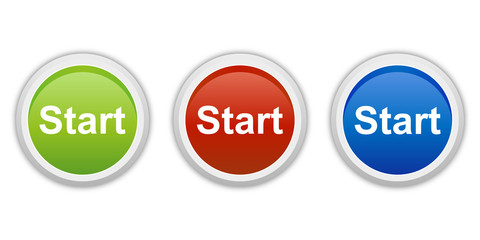 rundes Button Set grün rot blau - Start