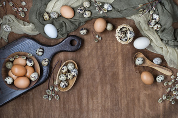 Easter eggs in chicken and quail