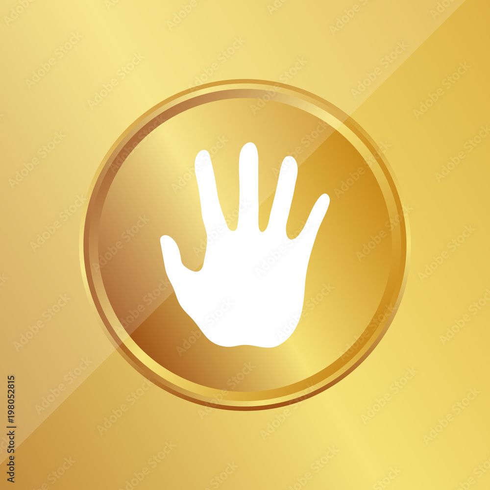 Wall mural Gold Medaille - flache Hand