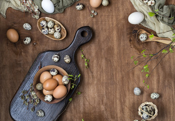 Easter eggs in chicken and quail