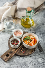 Cabbage salad with Vegetarian dish.