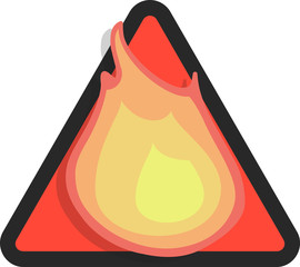 Danger. Warning you about a inflammable area or burning danger. A skull with bones in front of a orange square. EPS 10 Illustration Vector.
