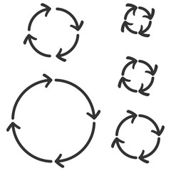 Circle arrows. Black flat signs