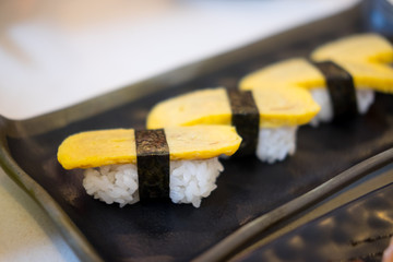 Tamago yaki sushi egg sushi