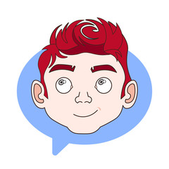 Man Hipster Face In Chat Bubble Isolated Male Profile Icon Avatar Vector Illustration