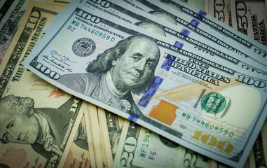 Dollar currency, American Dollars Cash Money with president portraits.