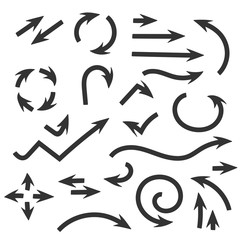 Black arrows. Set of flat icons