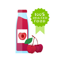 Jar with Fresh Pineapple Juice Logo Natural Food Farm Products Concept Vector Illustration