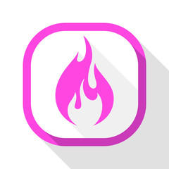 Fire icon, square button