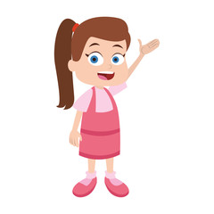 Obraz premium Cute girl cartoon vector illustration graphic design