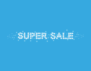 Vector illustration with glowing text Sale